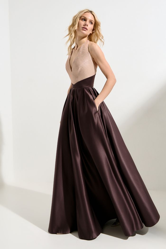 Романтичное вечернее платье макси длины с карманами и с американской проймой - ГЛАВНАЯ РОЛЬ