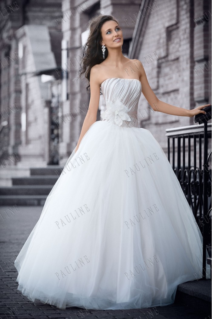 Пышное свадебное платье пудрового цвета ЛАНВИ